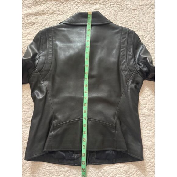 DKNY Lamb Leather Moto Women's jacket, Black, Size 8 - Picture 6 of 7